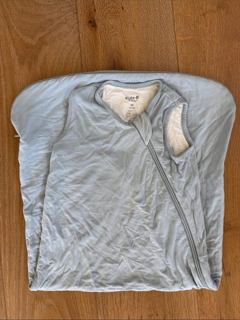 Kyte BABY Pale Blue Zip Sleep Sack Size M TOG 0.5